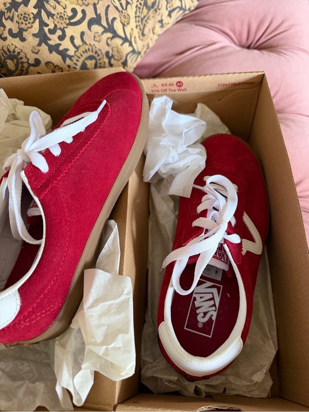 Burgundy Low Sport Suede Vans Sneakers - Picture 6 of 10